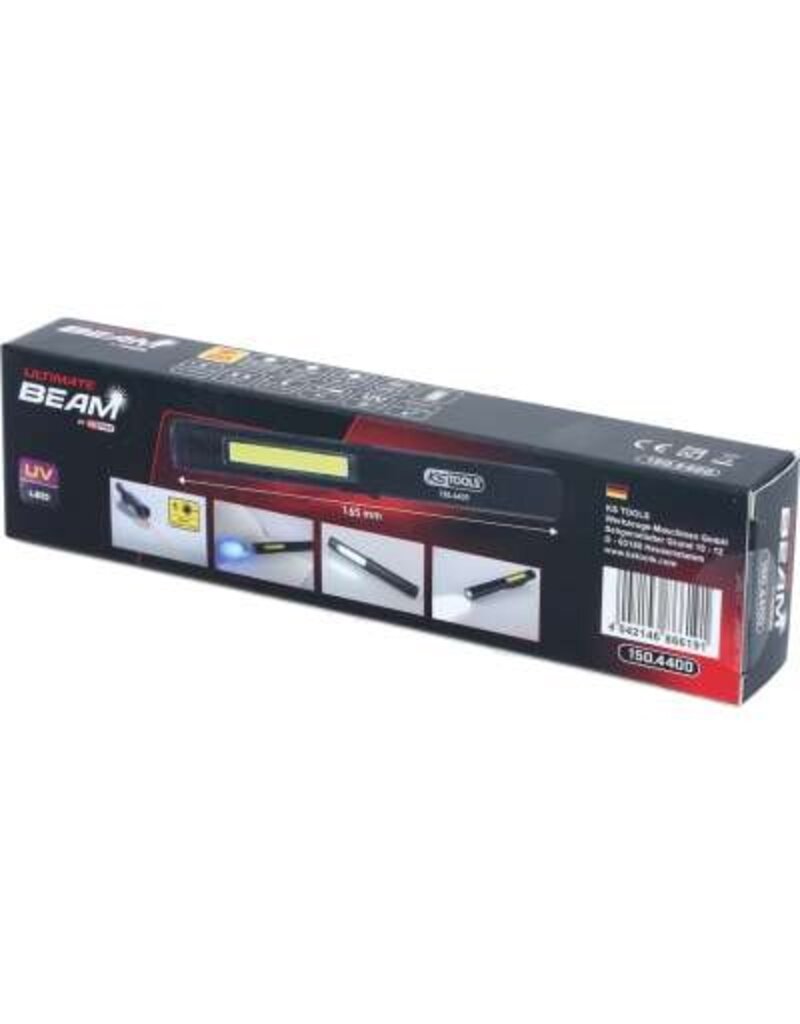 KS TOOLS UltimateBEAM COB-LED-inspectielamp 350 lumen met UV-spot-LED en laserpointer - 150.4400