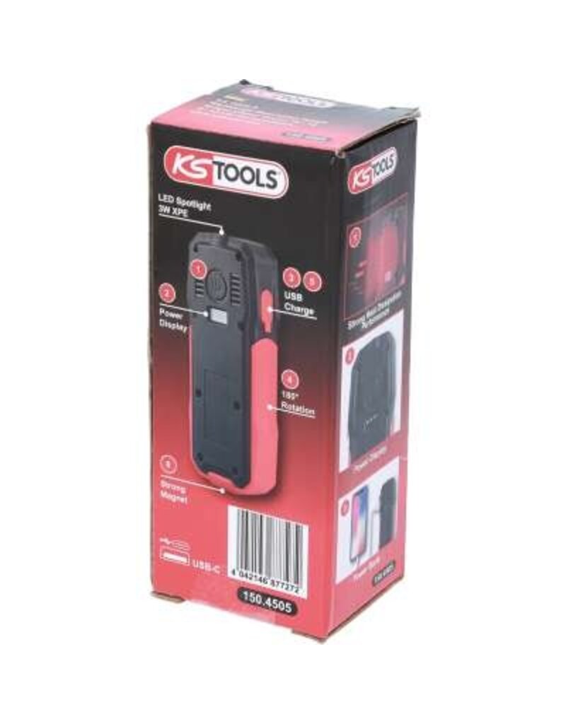 KS TOOLS Mobiele werkplaatslamp, knikbaar, 300 lumen - 150.4505