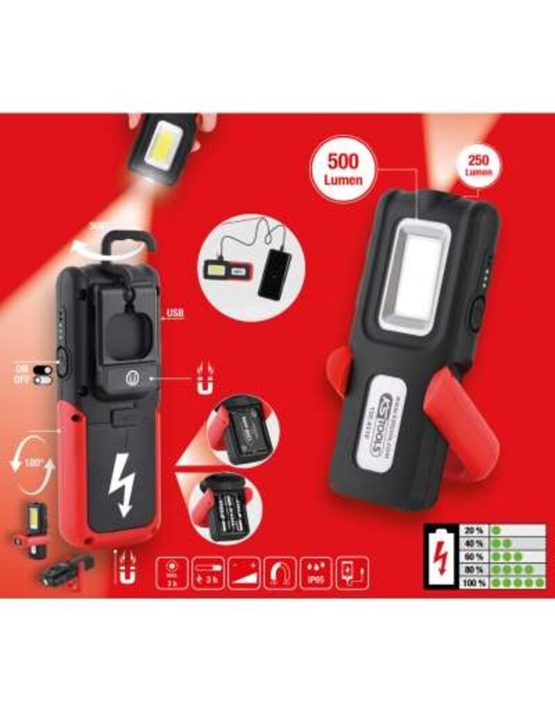 KS TOOLS UltimateBEAM Mobiele werkplaatslamp, knikbaar, 500 lumen - 150.4510