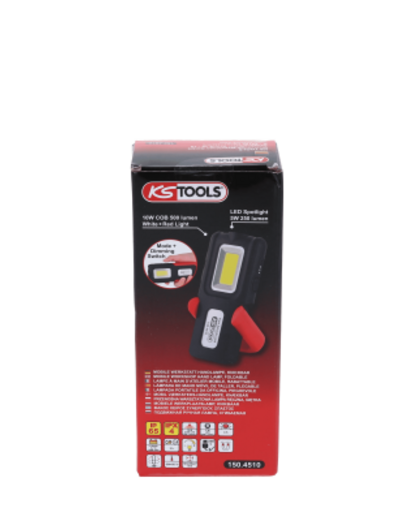 KS TOOLS UltimateBEAM Mobiele werkplaatslamp, knikbaar, 500 lumen - 150.4510