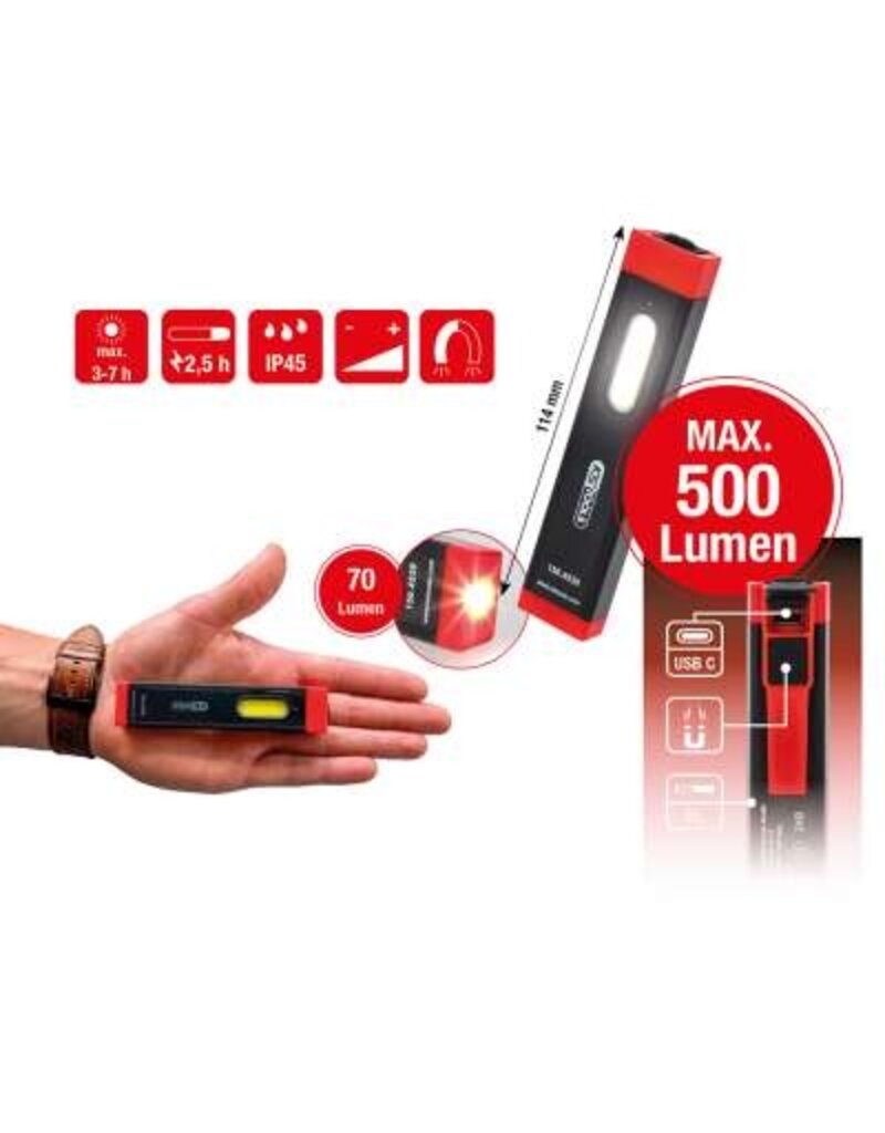 KS TOOLS UltimateBEAM Aluminium LED-inspectielamp li-ion 500 lumen - 150.4530