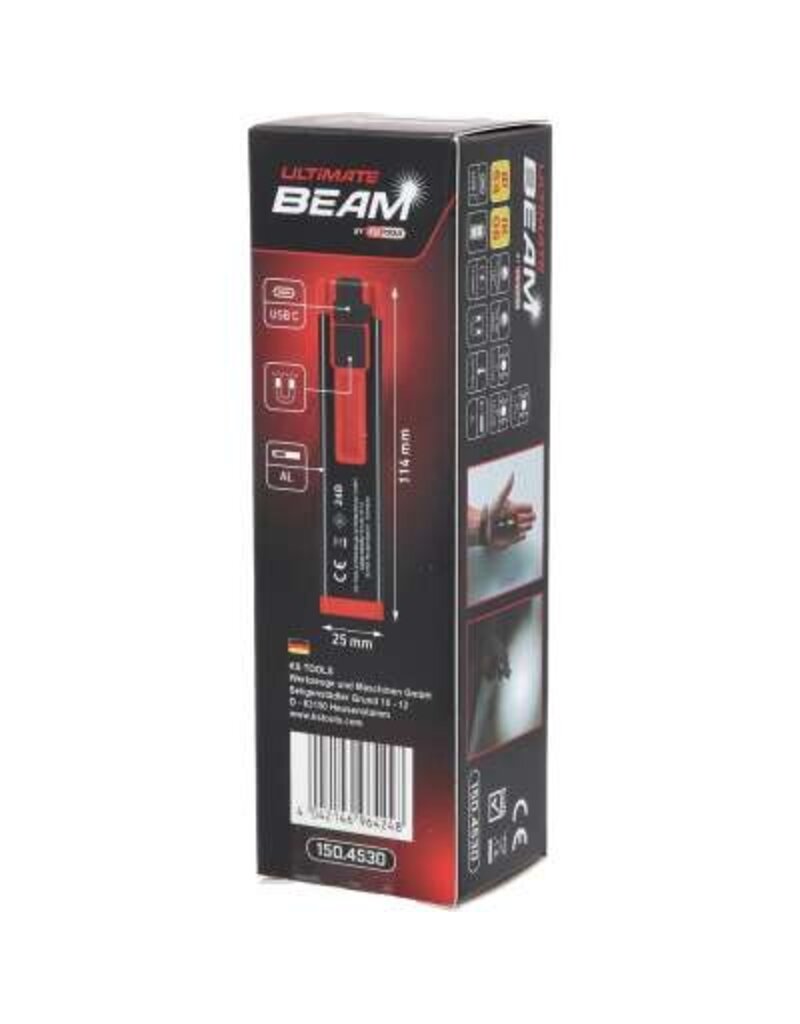 KS TOOLS UltimateBEAM Aluminium LED-inspectielamp li-ion 500 lumen - 150.4530