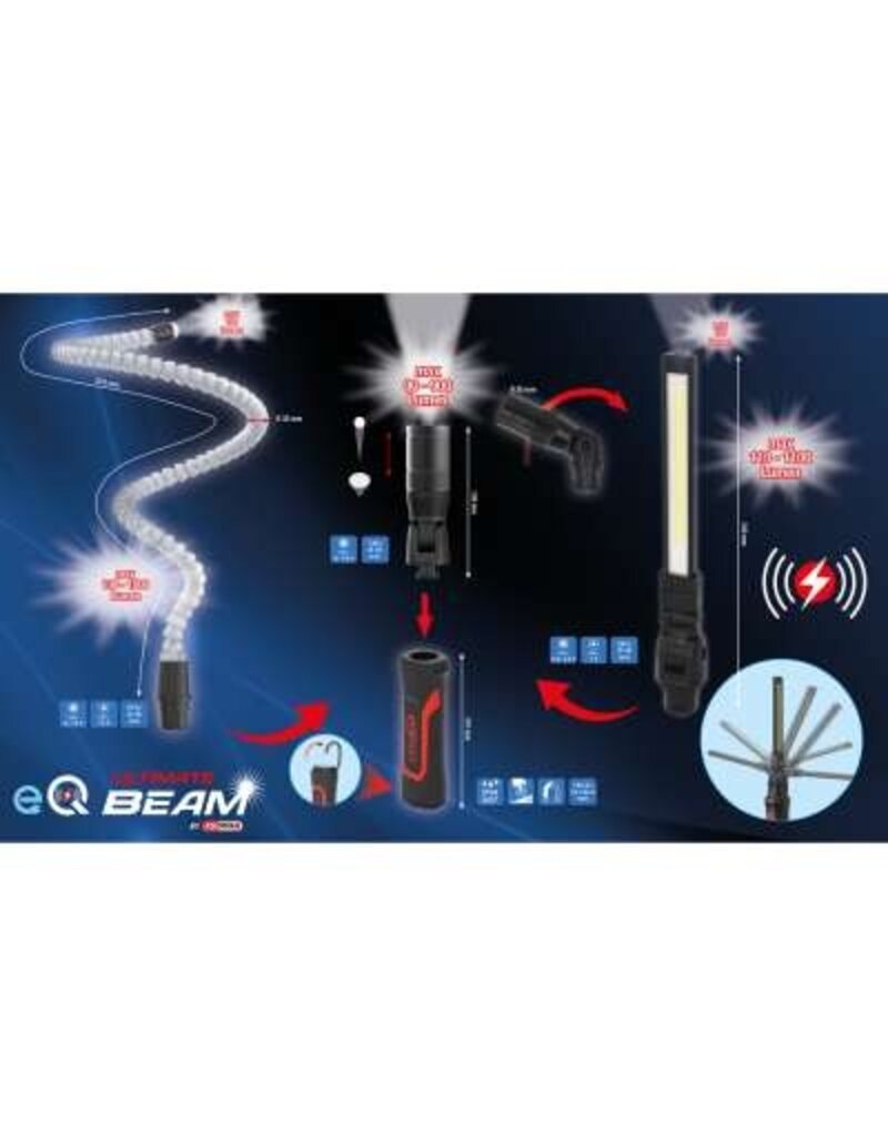KS TOOLS eQi UltimateBEAM Quick-Lock werklampset, 4-dlg - 150.4600