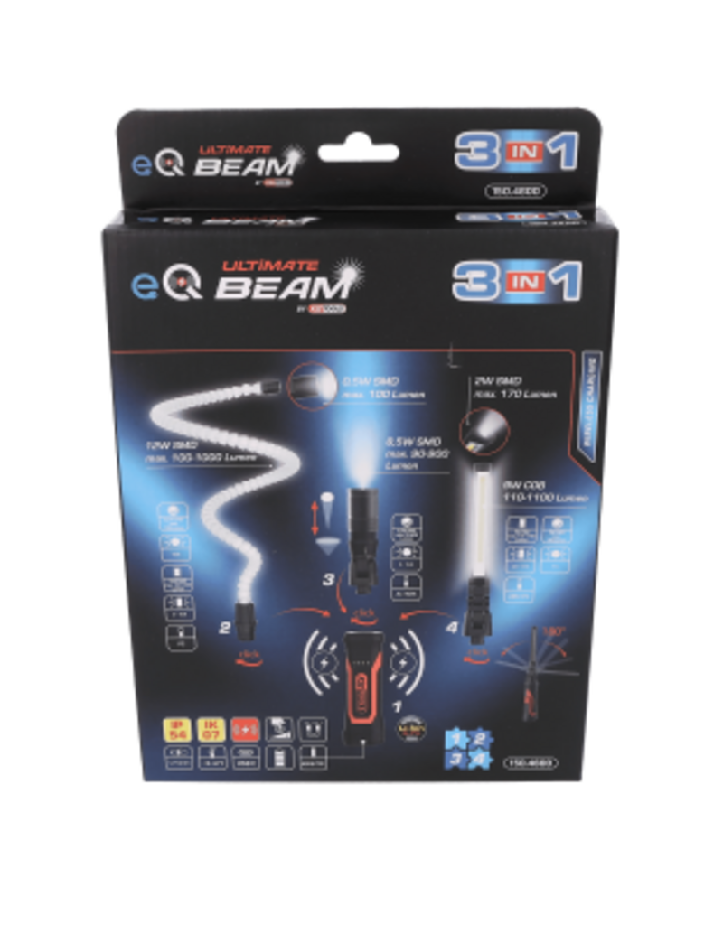 KS TOOLS eQi UltimateBEAM Quick-Lock werklampset, 4-dlg - 150.4600