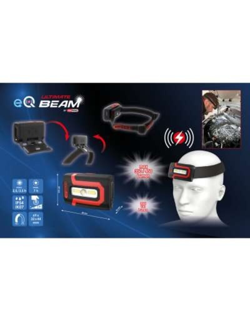 KS TOOLS eQi UltimateBEAM 2-in-1 hoofdlamp / werklamp 450 lumen - 150.4625