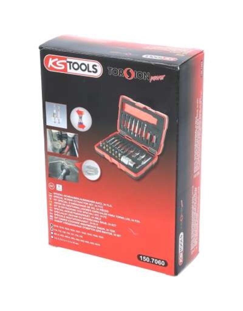 KS TOOLS 1/4" + 10 mm Torx- en inbusboutuitdraaiset, 34-dlg - 150.7060