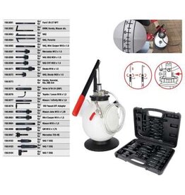KS TOOLS Vul- en aftapsysteem voor versnellingsbakolie met 23 delige adapterset - 150.9105