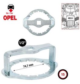 KS TOOLS 1/2" oliefiltersleutel, Ø 74 mm / 15 groeven voor Opel - 150.9115