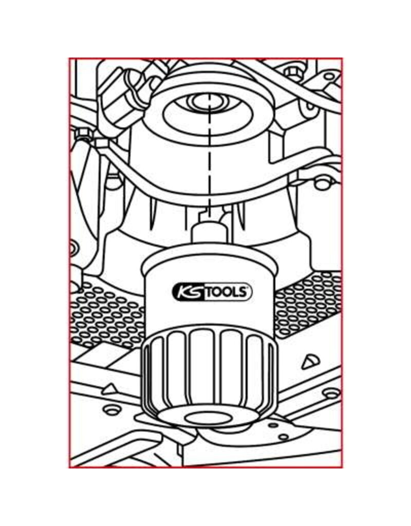 KS TOOLS 1/2" oliefiltersleutel, Ø 74 mm / 15 groeven voor Opel - 150.9115