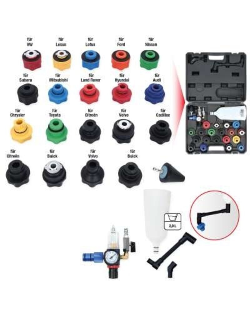 KS TOOLS MASTER Set olievultrechters met draaibare hals, 24-dlg - 150.9130