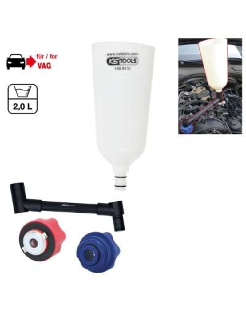 KS TOOLS Olievultrechter met draaibare arm onder een hoek voor VAG, 4-dlg - 150.9155