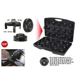 KS TOOLS 3/8" Oliefiltersleutelset, 30-dlg - 150.9350