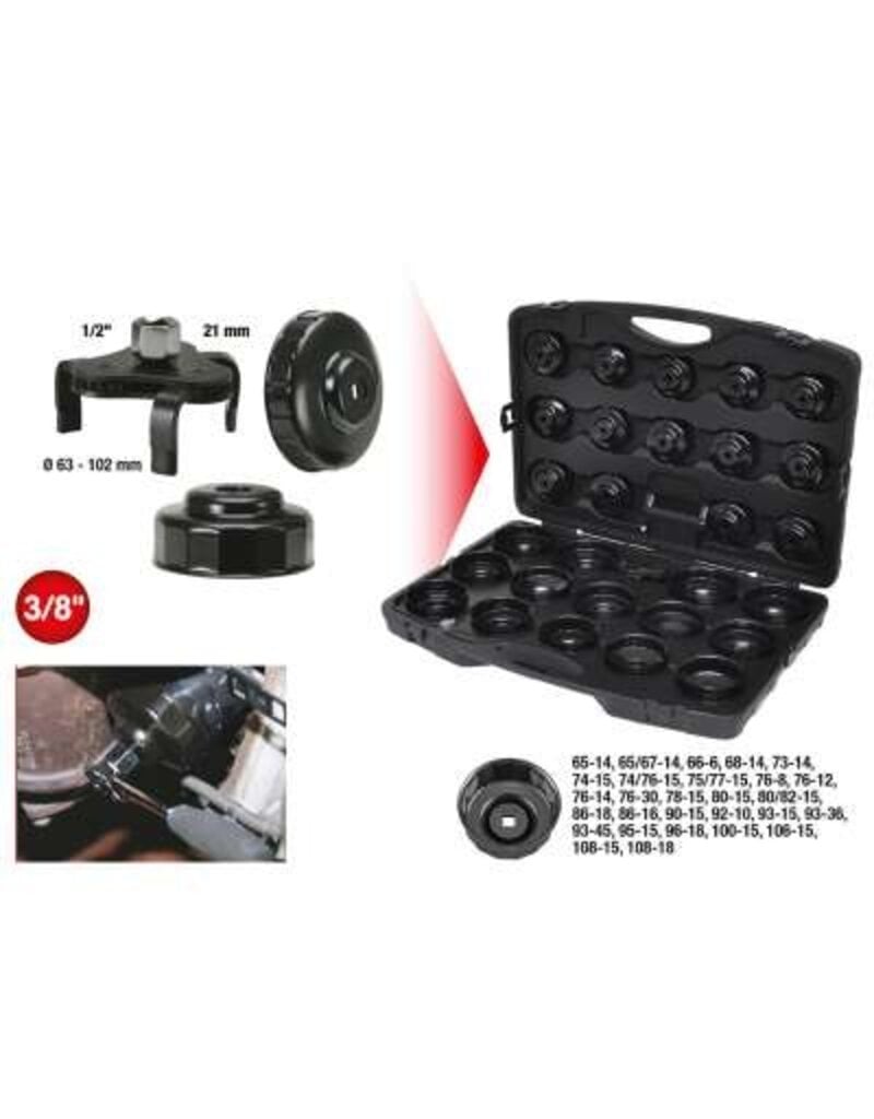 KS TOOLS 3/8" Oliefiltersleutelset, 30-dlg - 150.9350