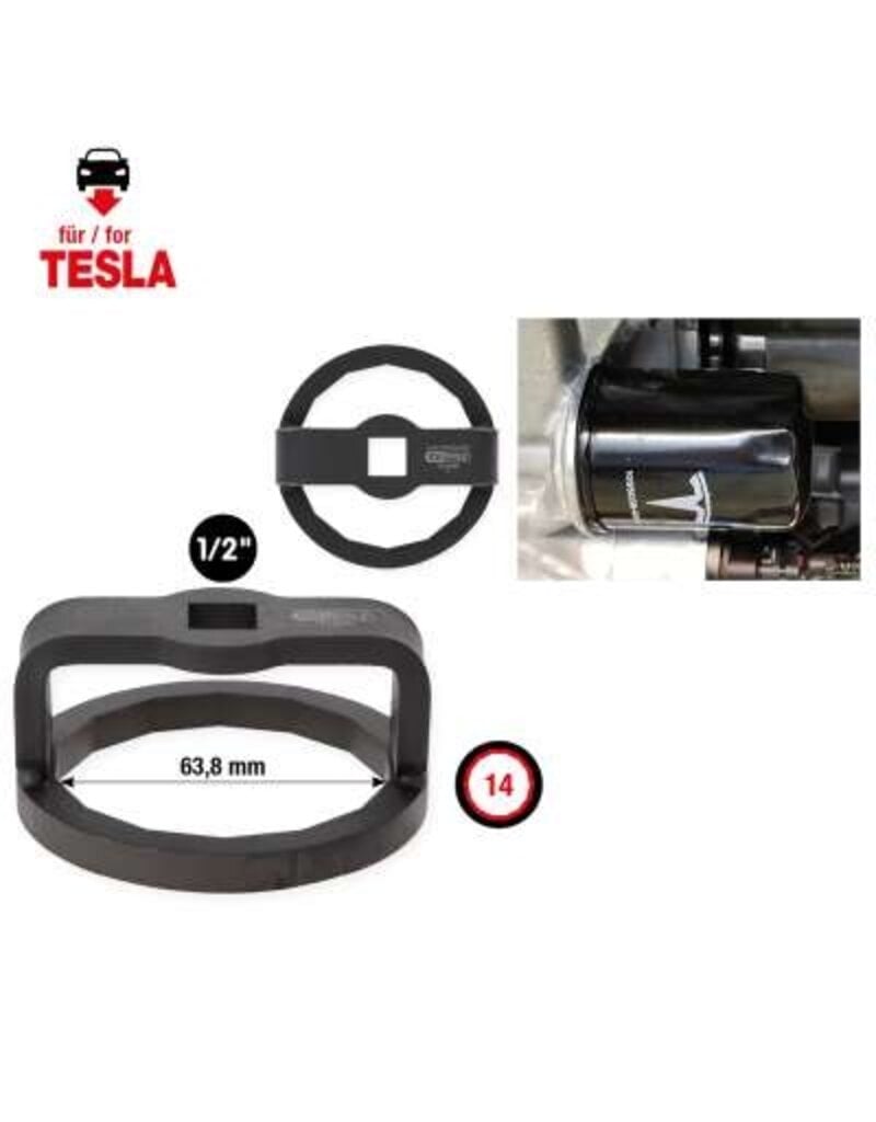 KS TOOLS 1/2" oliefiltersleutel voor Tesla, Ø 63,8 mm / 14 vlakken - 150.9469