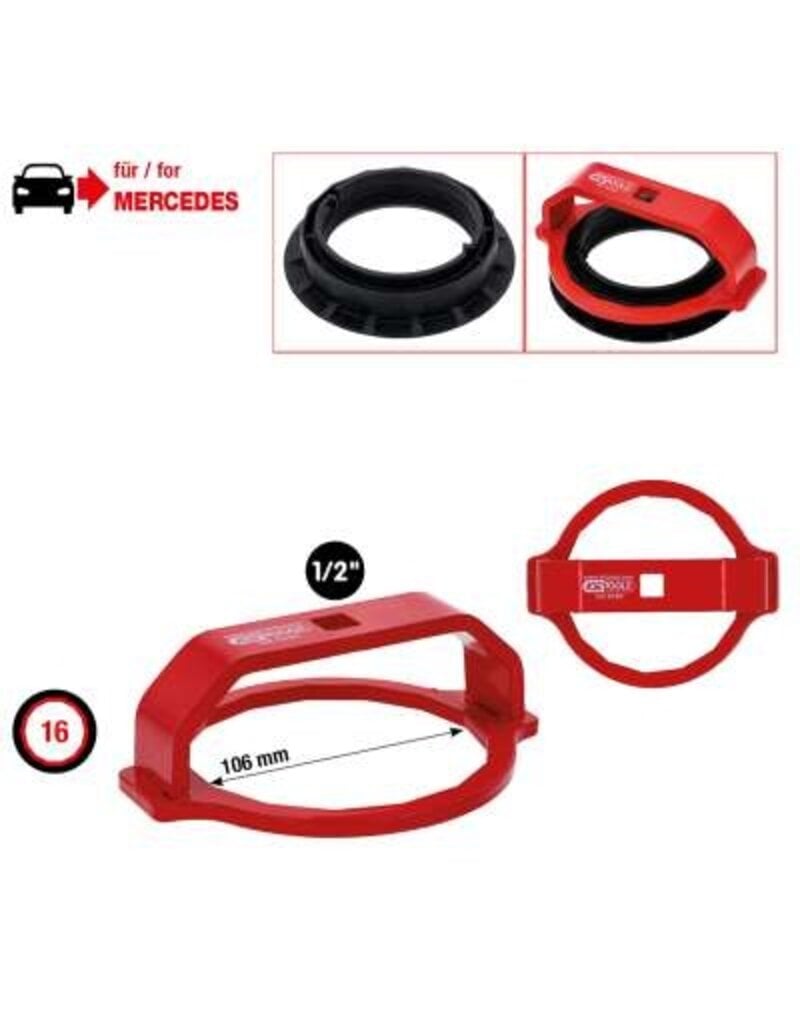 KS TOOLS 1/2" veerpootbevestigingsmoersleutel voor Mercedes, 106 mm - 150.9599