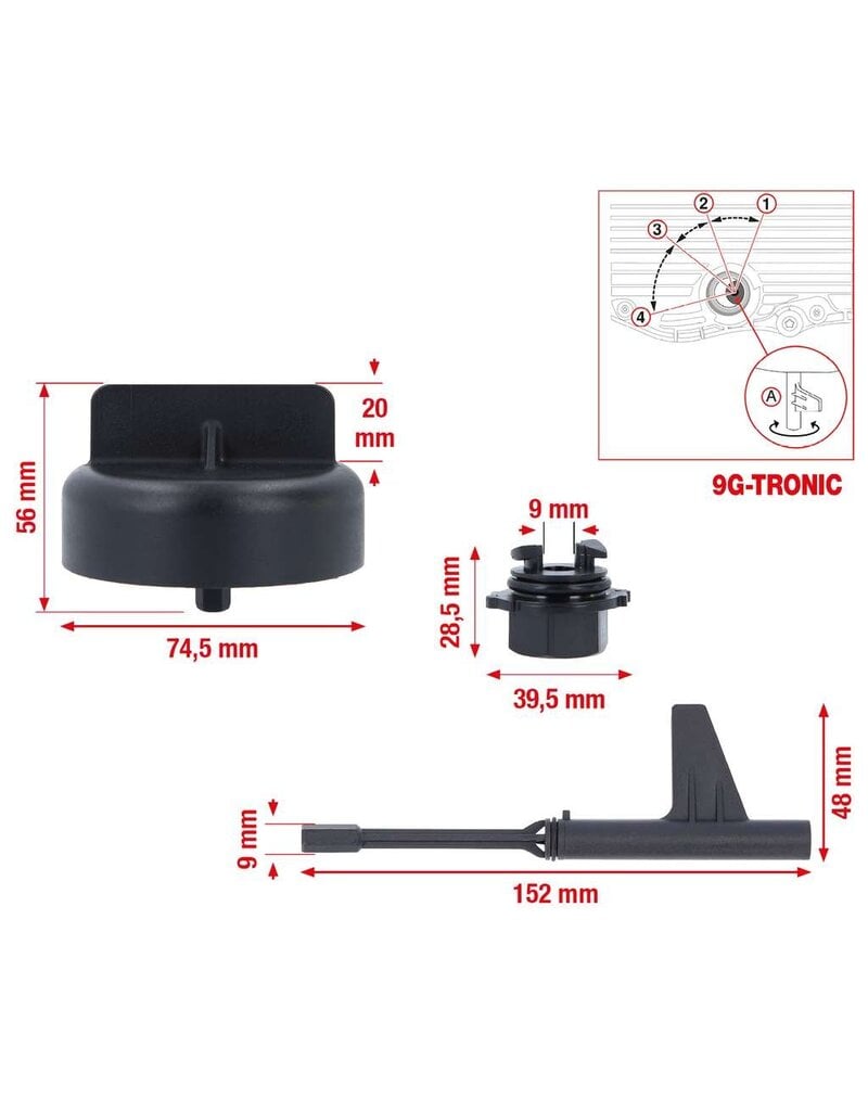 KS TOOLS Olieserviceset voor Mercedes 9G-tronic versnellingsbak, 3-dlg - 150.9695