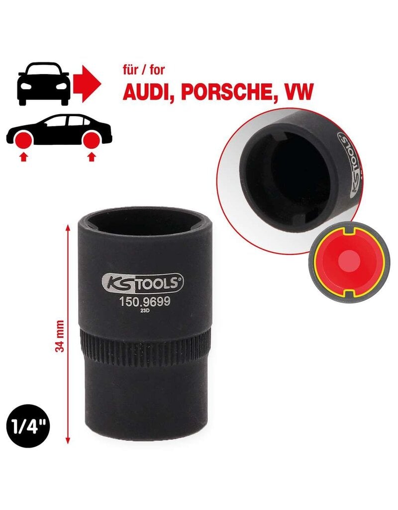 KS TOOLS Speciale dopsleutel voor restdrukhoudklep bij luchtveringen - 150.9699