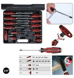 KS TOOLS ERGOTORQUEmax schroevendraaierset met slagkap, 13-dlg - 151.1150