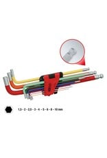 KS TOOLS Haakse inbussleutelset met kogelkop, extra lang, 9-dlg - 151.4420