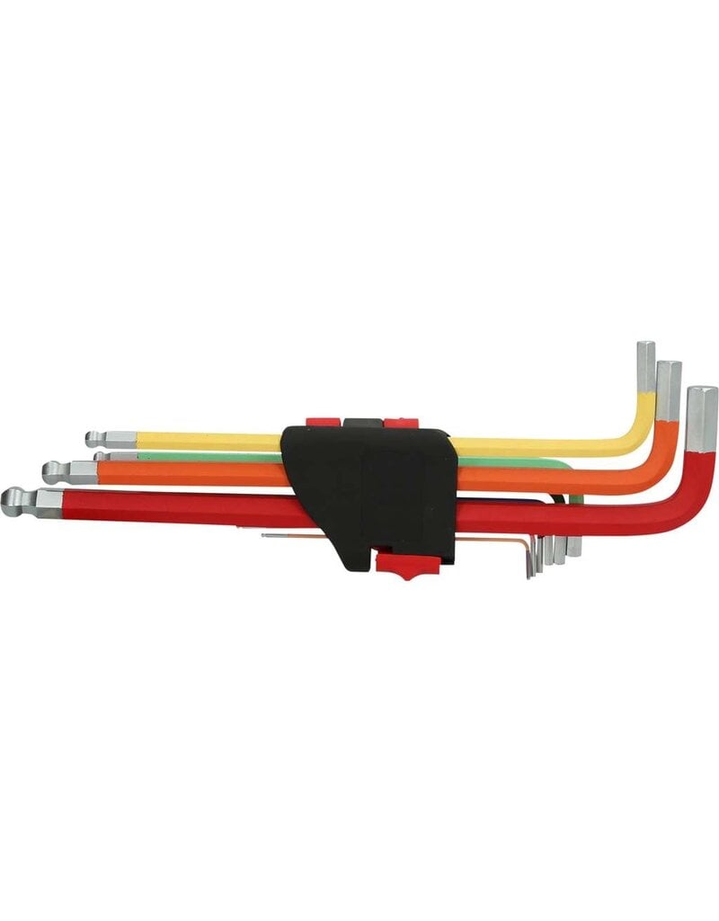 KS TOOLS Haakse inbussleutelset met kogelkop, extra lang, 9-dlg - 151.4420