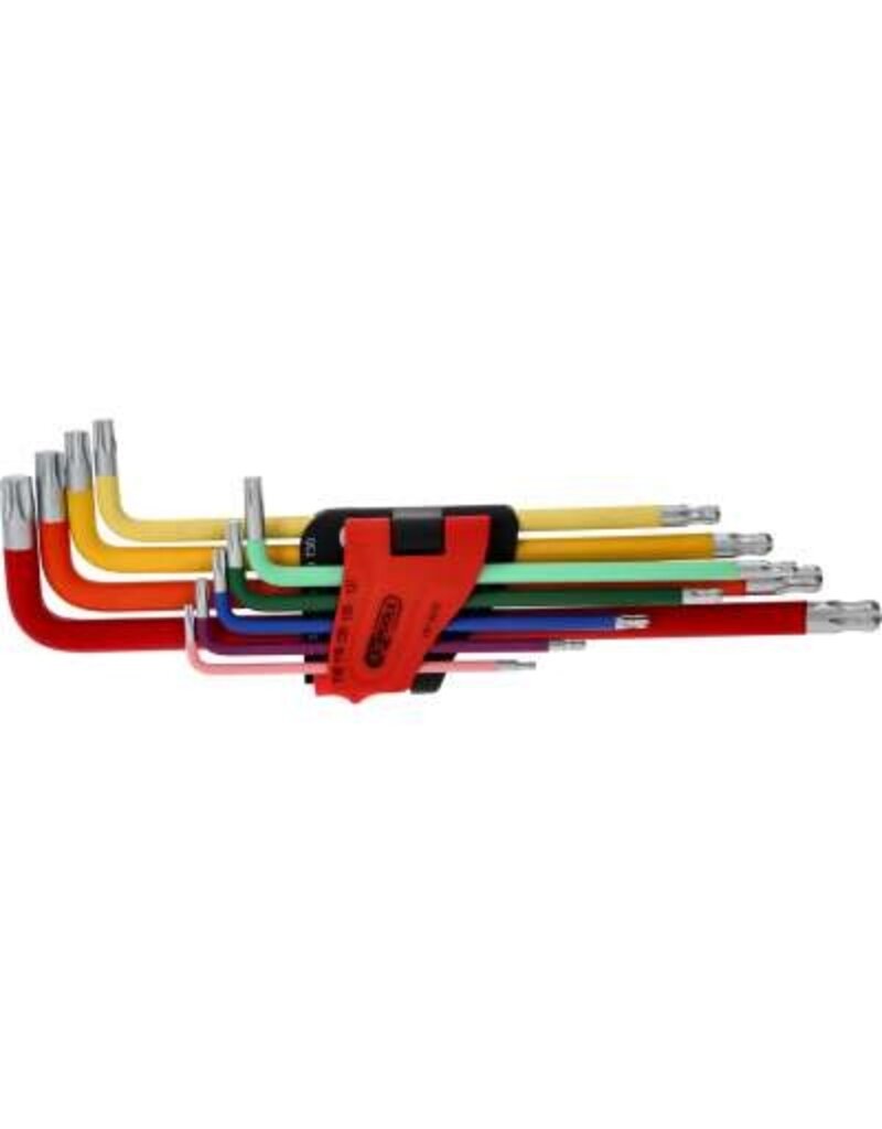 KS TOOLS Haakse Torx-inbussleutelset met kogelkop, extra lang, 9-dlg - 151.5210