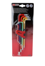 KS TOOLS Haakse Torx-inbussleutelset met kogelkop, extra lang, 9-dlg - 151.5210