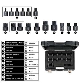 KS TOOLS Inschroefadapterset voor injectortrekker, 16-dlg - 152.1105