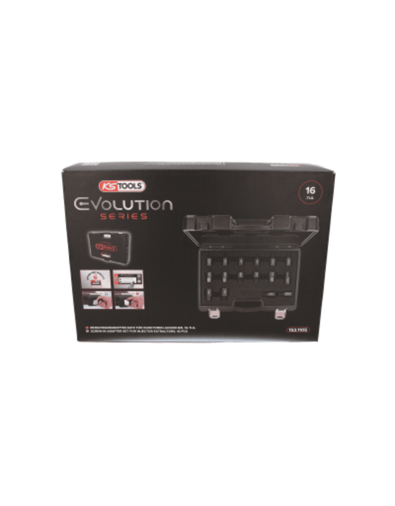 KS TOOLS Inschroefadapterset voor injectortrekker, 16-dlg - 152.1105