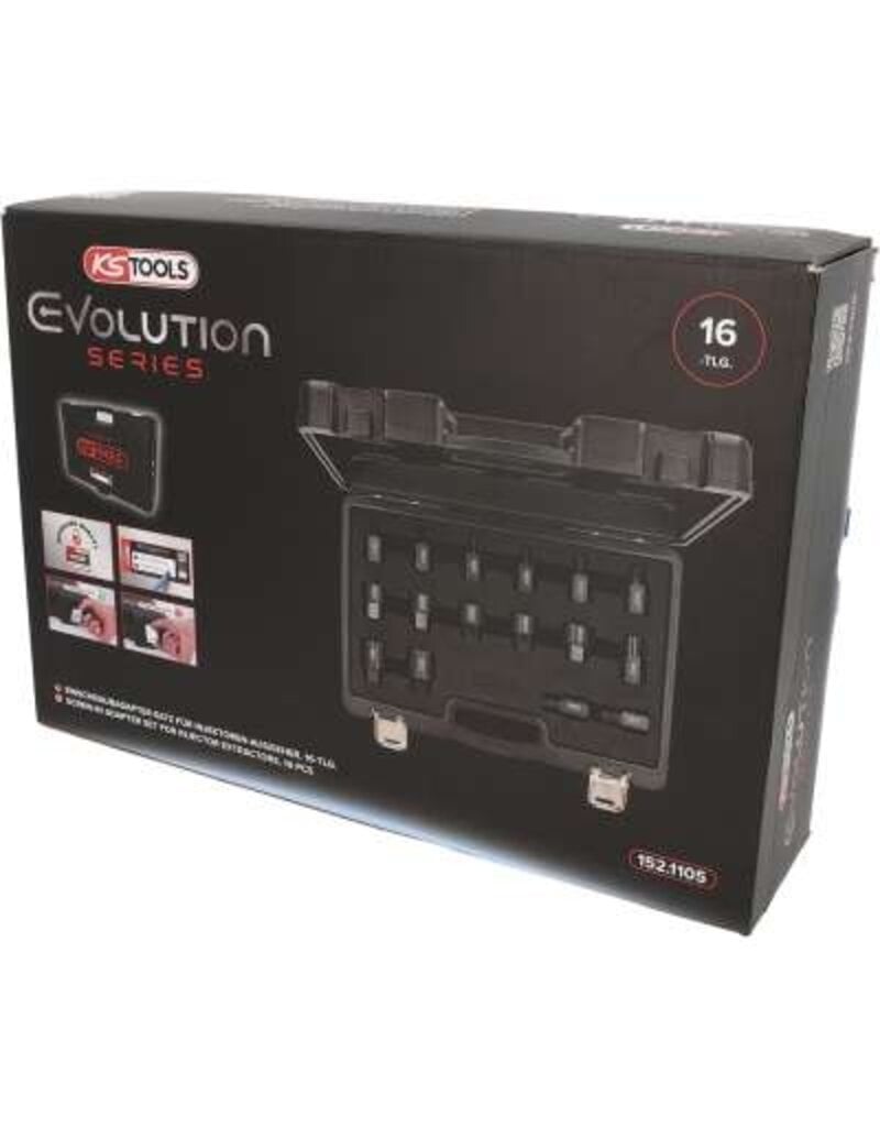 KS TOOLS Inschroefadapterset voor injectortrekker, 16-dlg - 152.1105