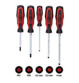 KS TOOLS ERGOTORQUEplus schroevendraaierset, 5-dlg - 159.0005