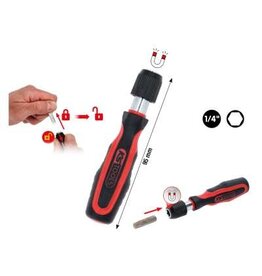 KS TOOLS 1/4" mini-bitschroevendraaier met snelvergrendeling - 159.1172