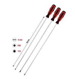 KS TOOLS ERGOTORQUEplus Schroevendraaierset, sleufkop, PH, Torx, 3-dlg extra lang - 159.1270