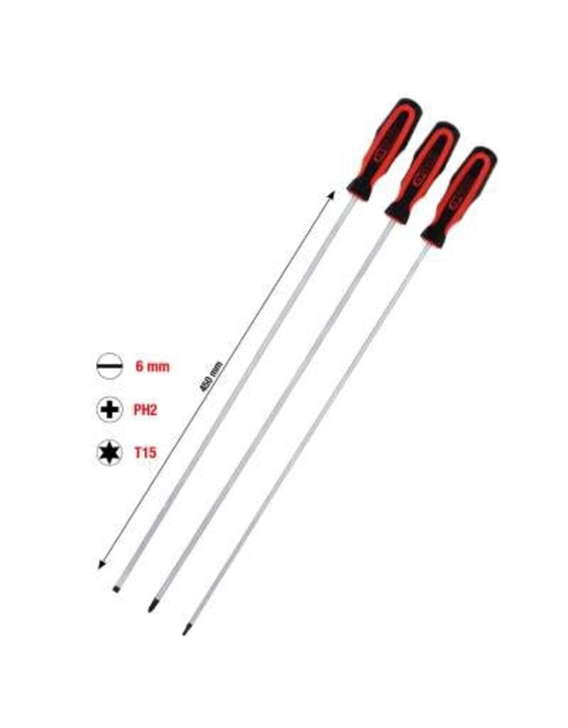 KS TOOLS ERGOTORQUEplus Schroevendraaierset, sleufkop, PH, Torx, 3-dlg extra lang - 159.1270