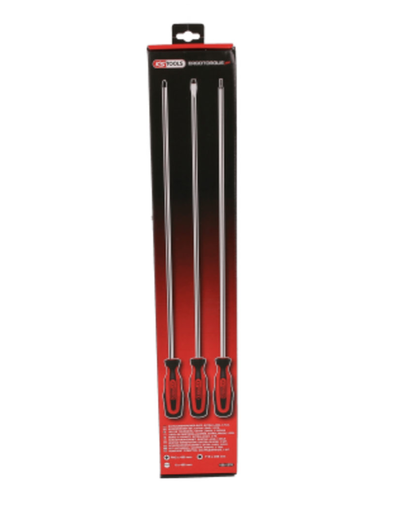 KS TOOLS ERGOTORQUEplus Schroevendraaierset, sleufkop, PH, Torx, 3-dlg extra lang - 159.1270