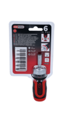 KS TOOLS 1/4" 6 in 1 Mini-ratel-schroevendraaier - 159.2025