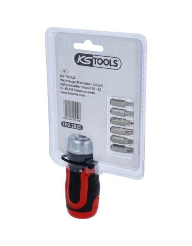 KS TOOLS 1/4" 6 in 1 Mini-ratel-schroevendraaier - 159.2025