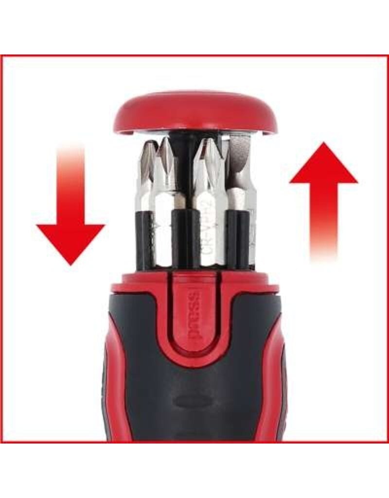 KS TOOLS 1/4" 6 in 1 Mini-ratel-schroevendraaier - 159.2025