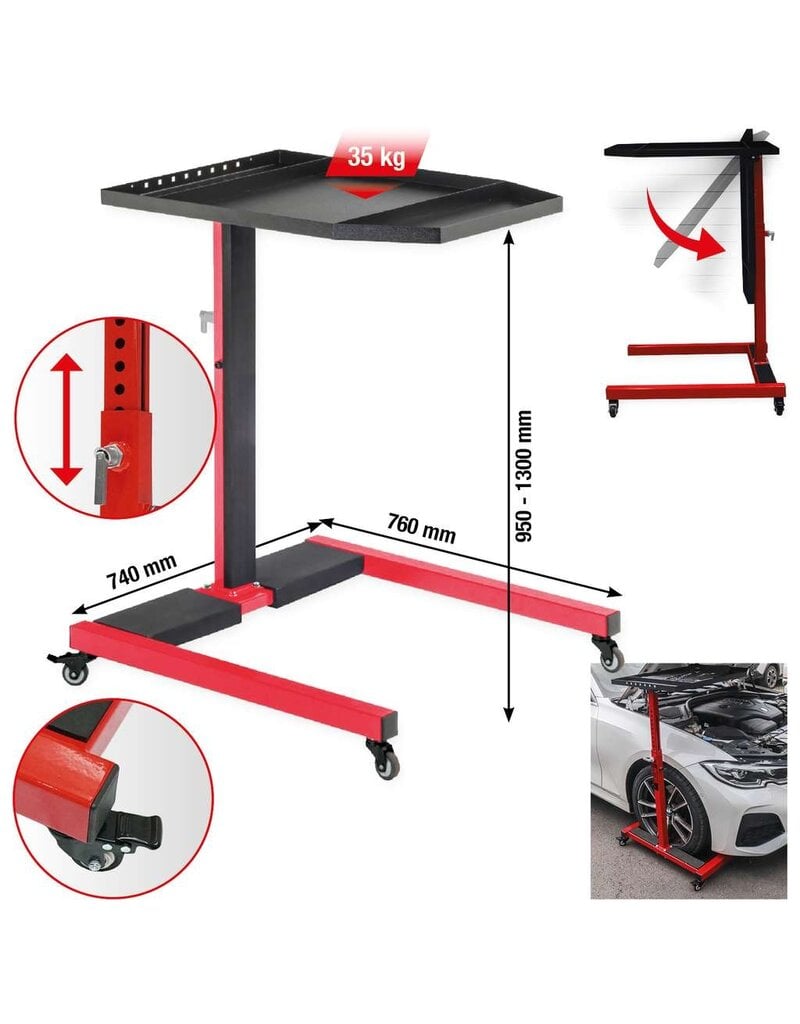 KS TOOLS performance Universele aflegtafel, in hoogte verstelbaar, max. 35 kg - 160.0215