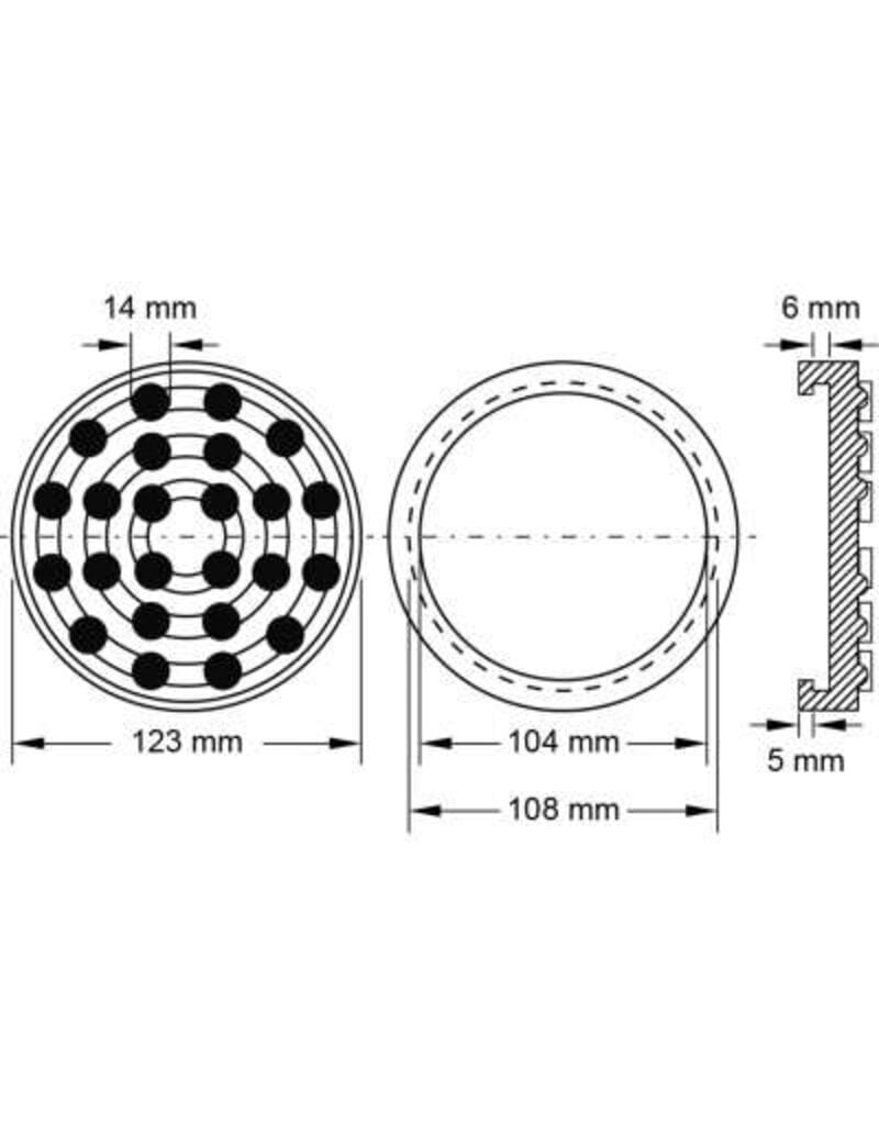 KS TOOLS Rubberschotel 03 voor Ravaglioli / Werther hefbruggen / Werther hefbruggen, Ø 123 mm - 160.0465