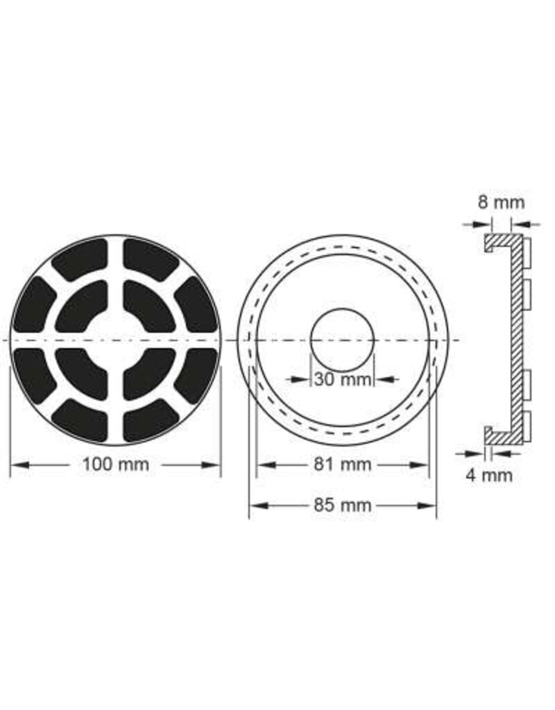 KS TOOLS Rubberschotel 06 voor Ravaglioli / Sirio / Space hefbruggen, Ø 100 mm - 160.0468