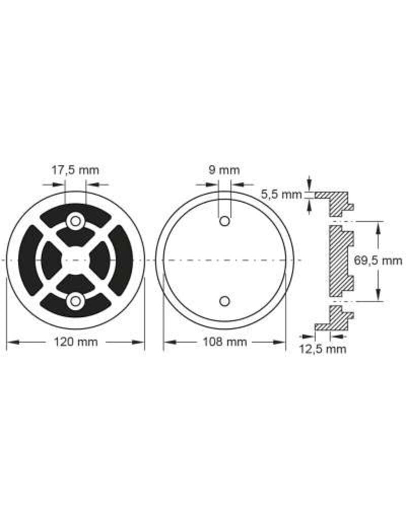 KS TOOLS Rubberschotel 07 voor Launch / Twin Busch / RP Tools hefbruggen Ø 120 mm - 160.0469