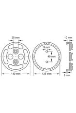 KS TOOLS Rubberschotel 09 voor Twin Busch hefbruggen, Ø 140 mm - 160.0471
