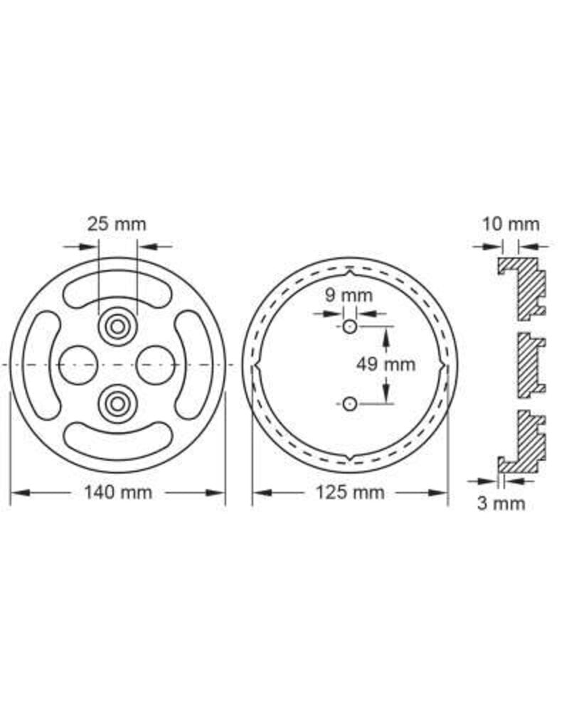 KS TOOLS Rubberschotel 09 voor Twin Busch hefbruggen, Ø 140 mm - 160.0471