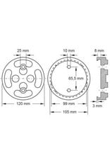 KS TOOLS Rubberschotel 11 voor Twin Busch hefbruggen, Ø 120 mm - 160.0473