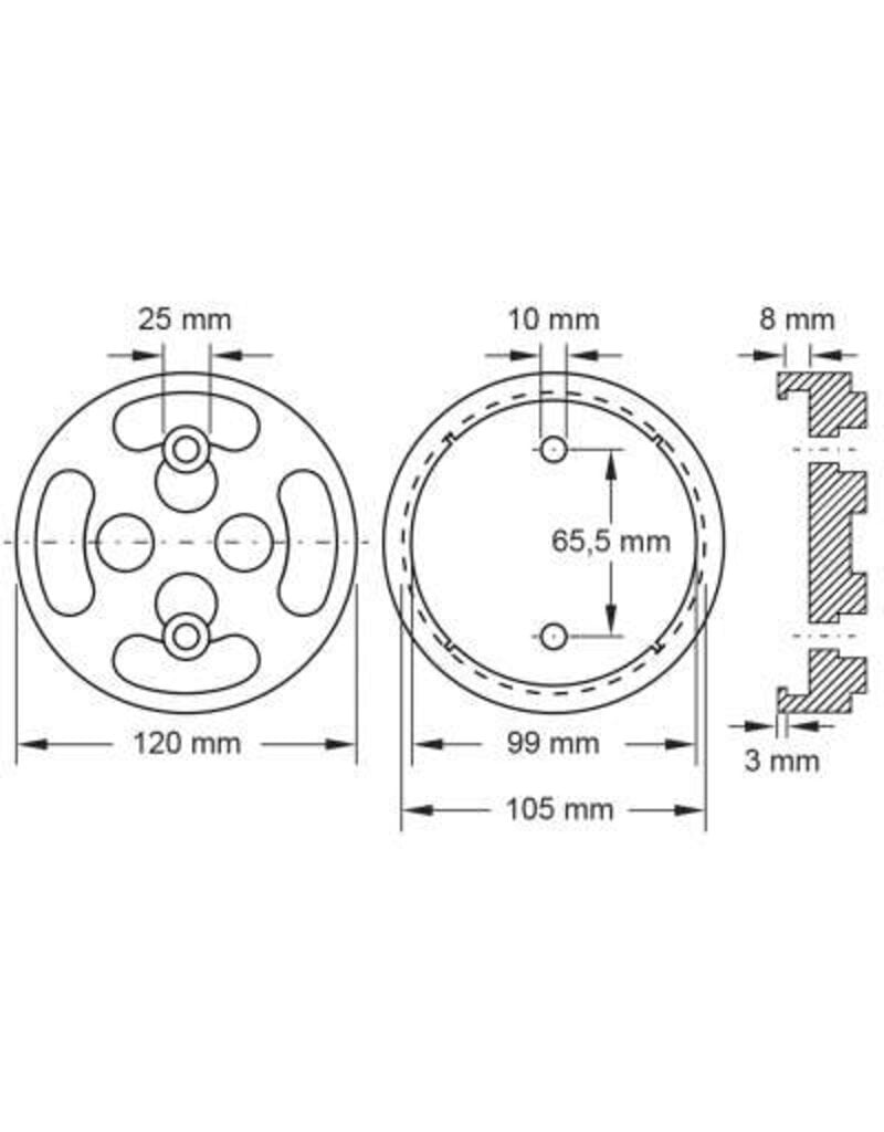 KS TOOLS Rubberschotel 11 voor Twin Busch hefbruggen, Ø 120 mm - 160.0473