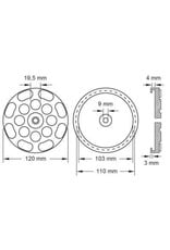KS TOOLS Rubberschotel 12 voor J.A. Becker / ATH / HOFMANN / Herrmann hefbruggen, Ø 120 mm - 160.0474