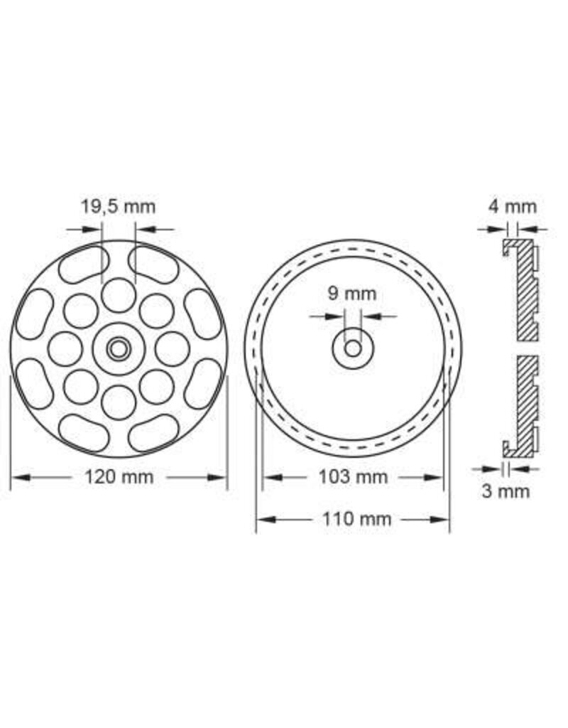 KS TOOLS Rubberschotel 12 voor J.A. Becker / ATH / HOFMANN / Herrmann hefbruggen, Ø 120 mm - 160.0474