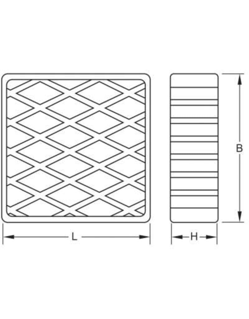 KS TOOLS Rubberonderlegger 08 voor hefbruggen, 116,5 x 116,5 x 36,5 mm  - 160.0483