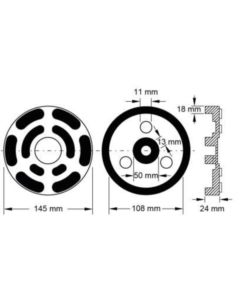 KS TOOLS Rubberschotel 17 voor Ravaglioli / OMCN hefbruggen, Ø 145 mm - 160.0493