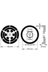 KS TOOLS Rubberschotel 20 voor OMCN hefbruggen Ø 140 mm - 160.0496